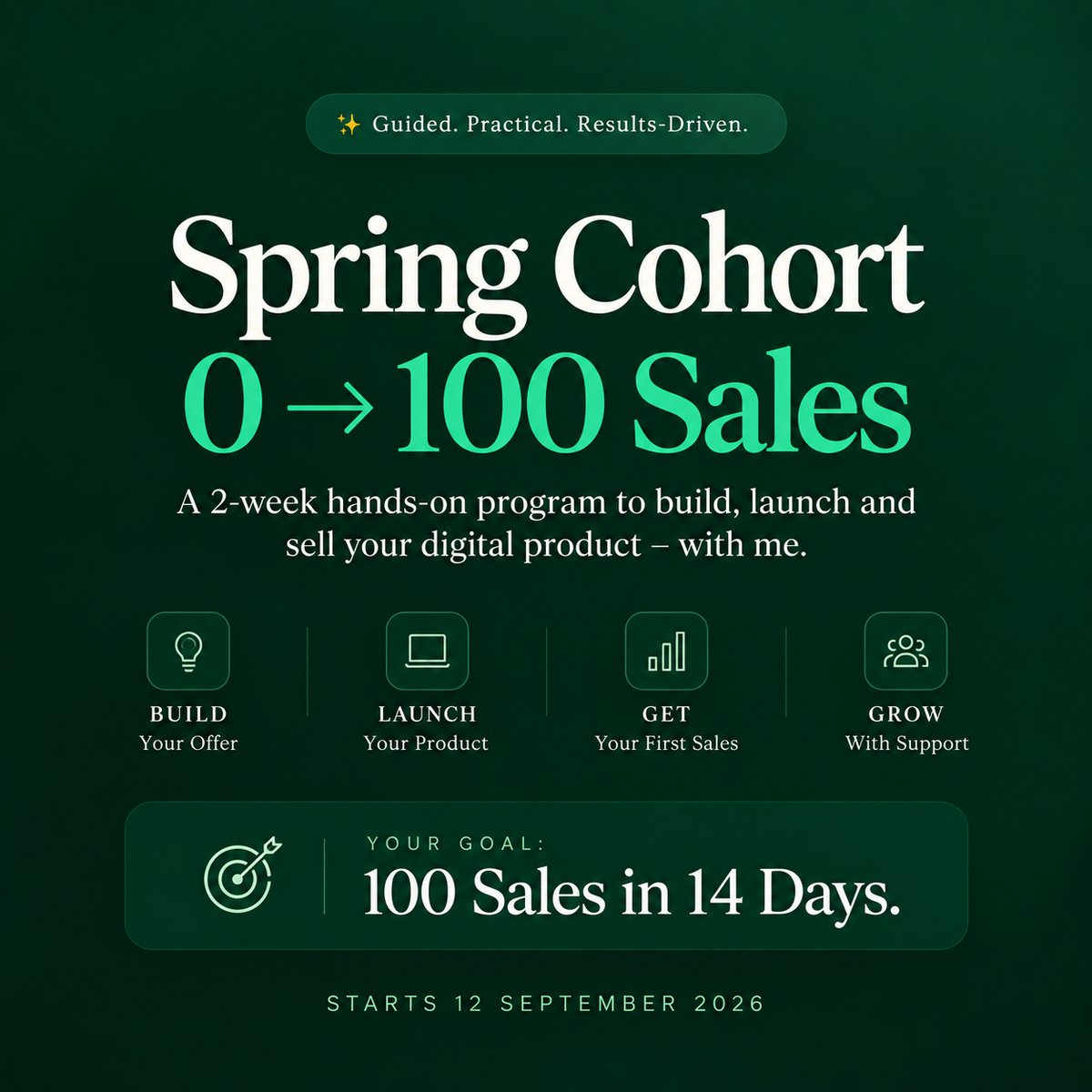 Sprint to 100 Sales: 2-week Cohort (1:1)